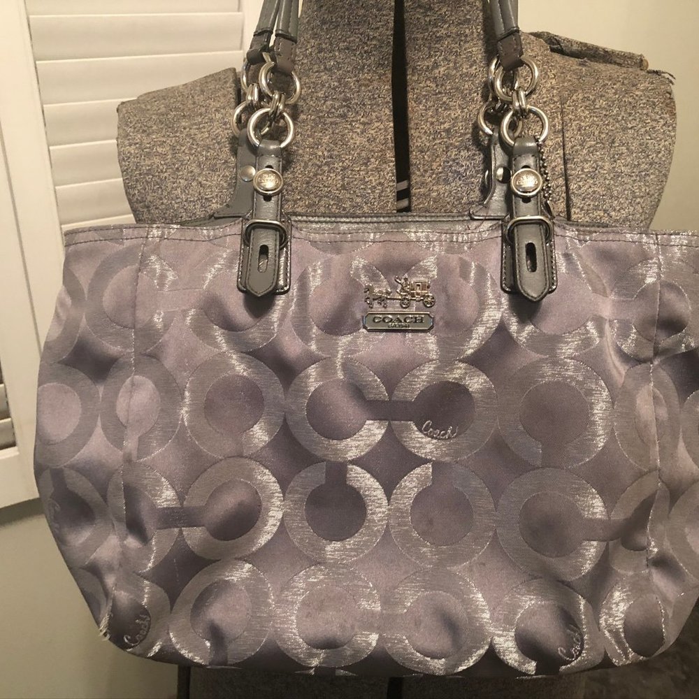 Silver Coach shopper/tote.